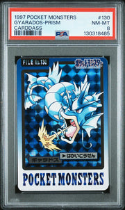 Pokemon 1997 Bandai CardDass Prism Holo Foil Gyarados 130 PSA 8