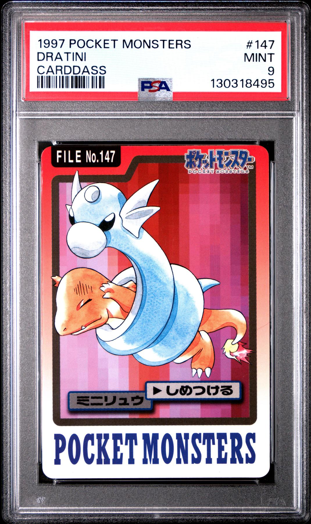 Pokemon 1997 Bandai CardDass Dratini 147 PSA 9