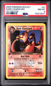 Pokemon Team Rocket 1st Edition Dark Charizard 21/82 PSA 8