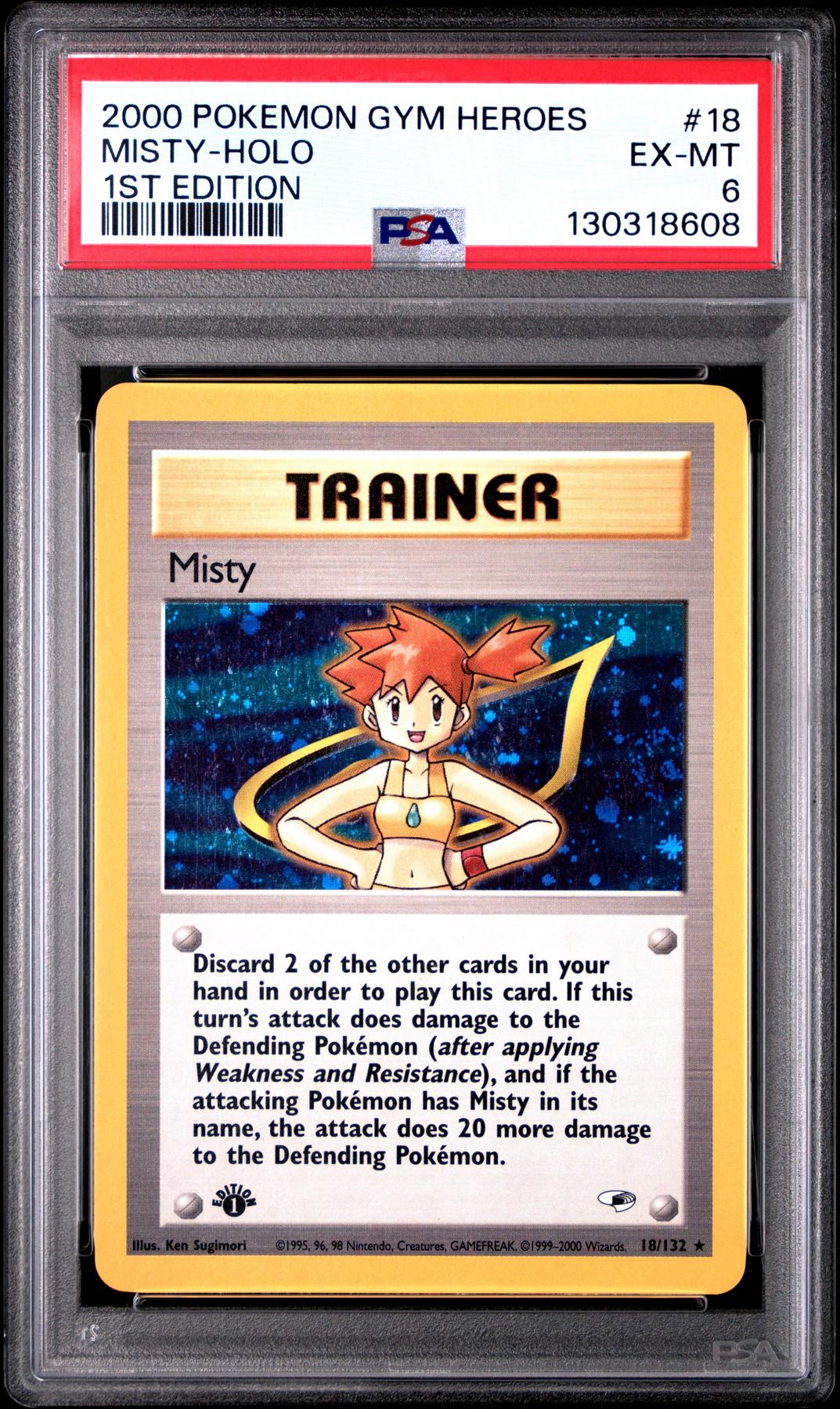 Pokemon Gym Heroes 1st Edition Misty 18/132 PSA 6