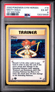 Pokemon Gym Heroes 1st Edition Misty 18/132 PSA 6