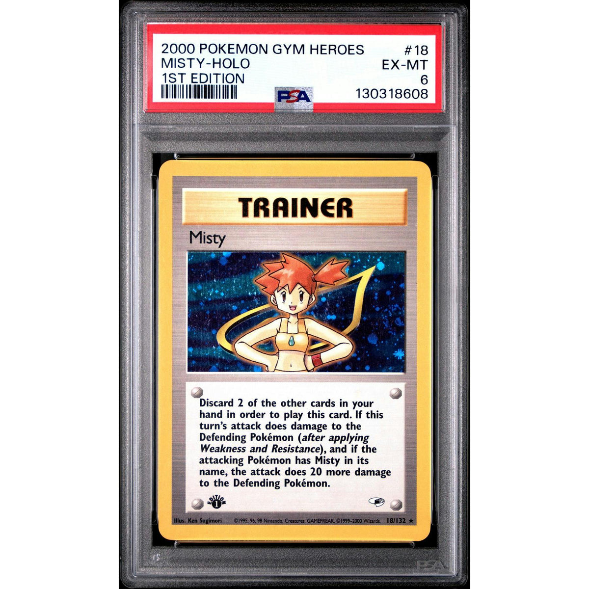 Pokemon Gym Heroes 1st Edition Misty 18/132 PSA 6