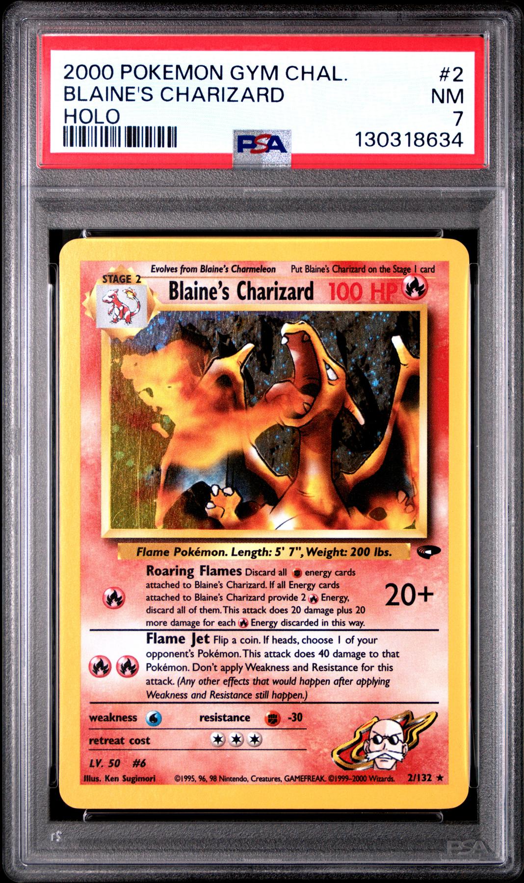 Pokemon Gym Challenge Blaine's Charizard 2/132 PSA 7
