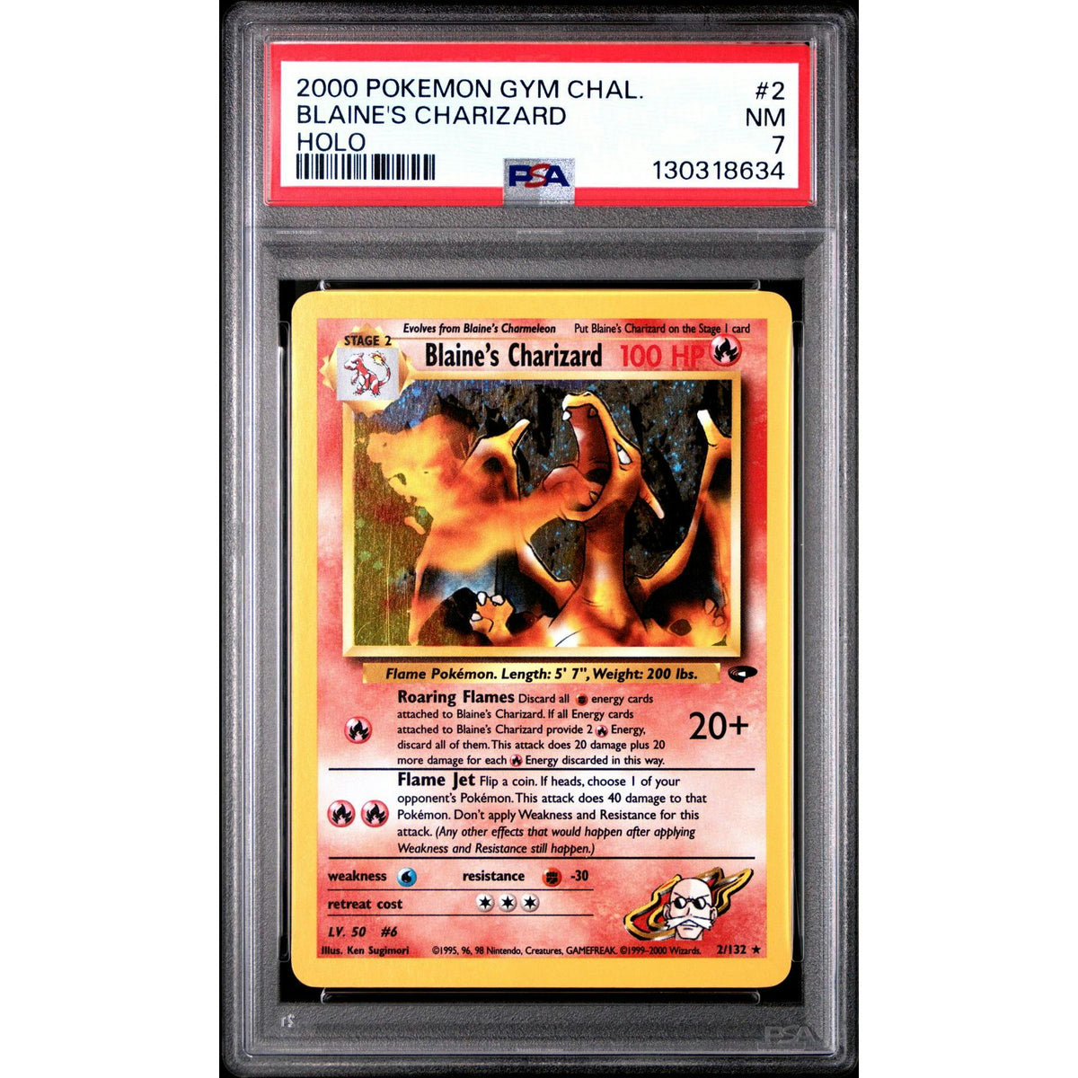 Pokemon Gym Challenge Blaine's Charizard 2/132 PSA 7
