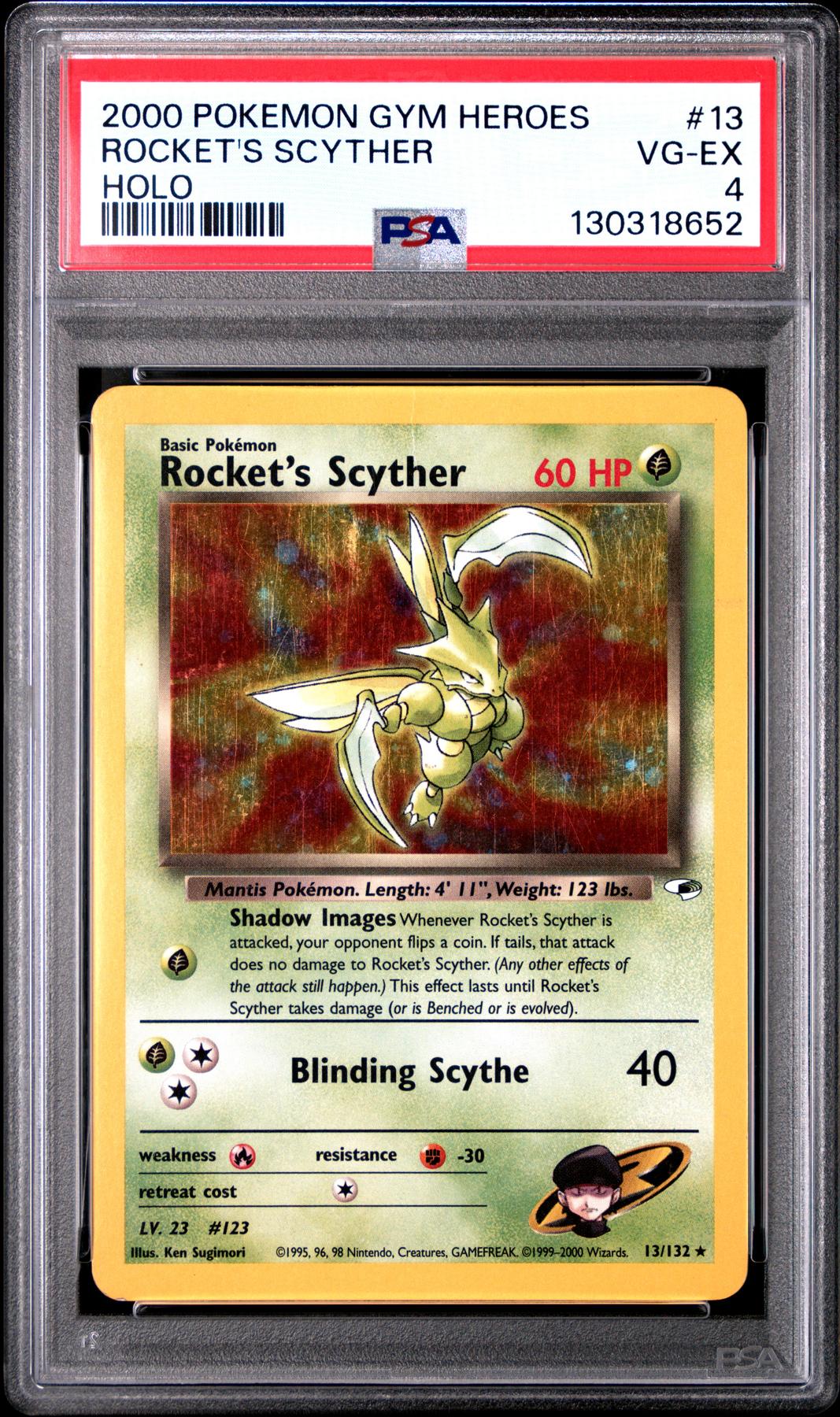 Pokemon Gym Heroes Rocket's Scyther 13/132 PSA 4