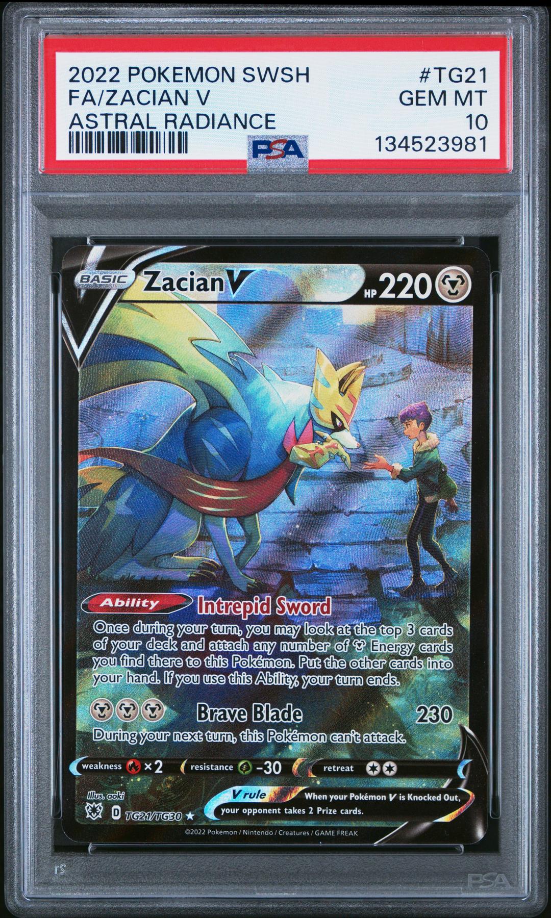 Pokemon Astral Radiance Zacian V TG21/TG30 PSA 10 GEM MINT