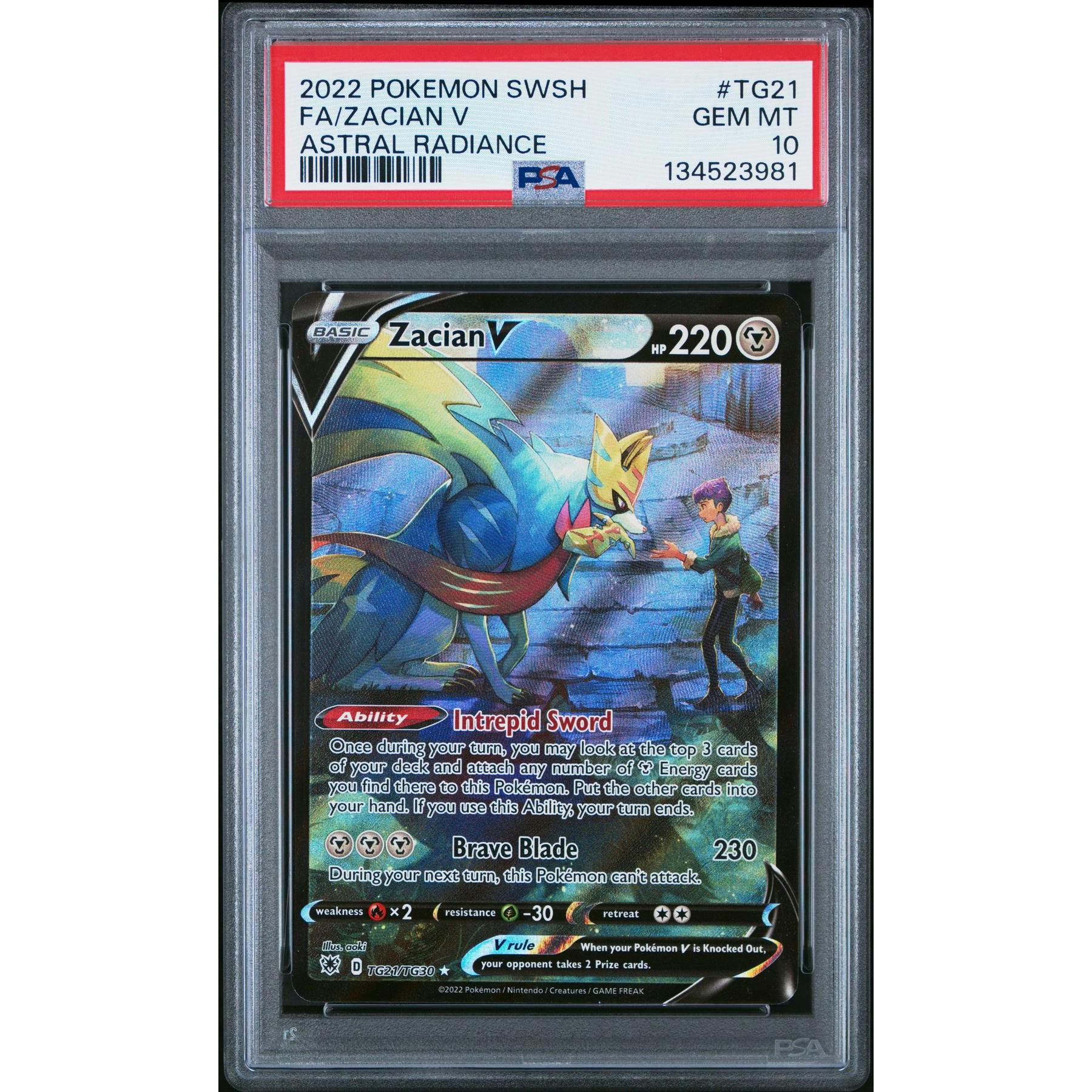 Pokemon Astral Radiance Zacian V TG21/TG30 PSA 10 GEM MINT