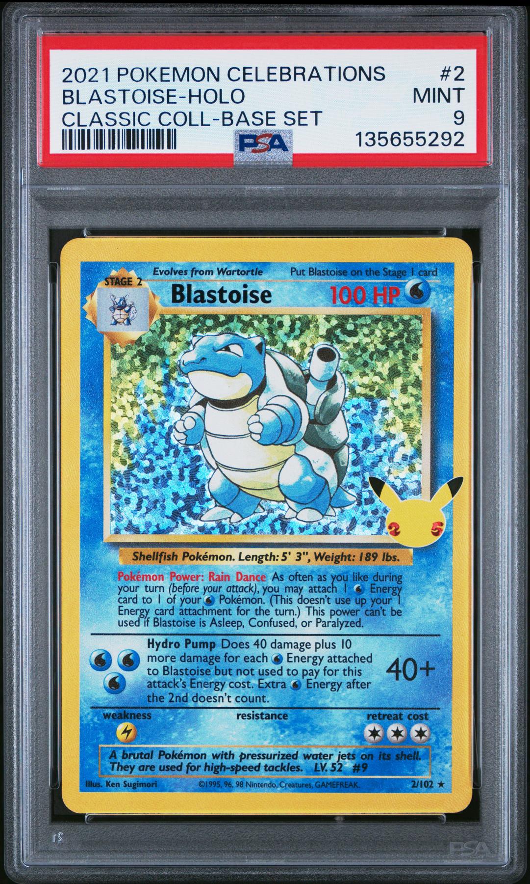 Pokemon Celebrations Classic Collection Blastoise 2/102 PSA 9