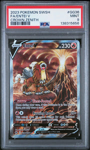 Pokemon Crown Zenith Entei V GG36/GG PSA 9