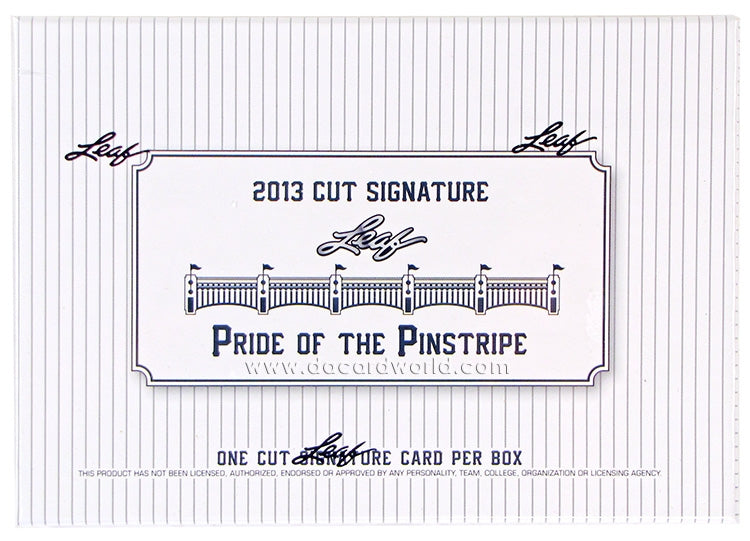 2013 Leaf Cut Signature Pride of the Pinstripe Baseball Hobby Box (Reed Buy)