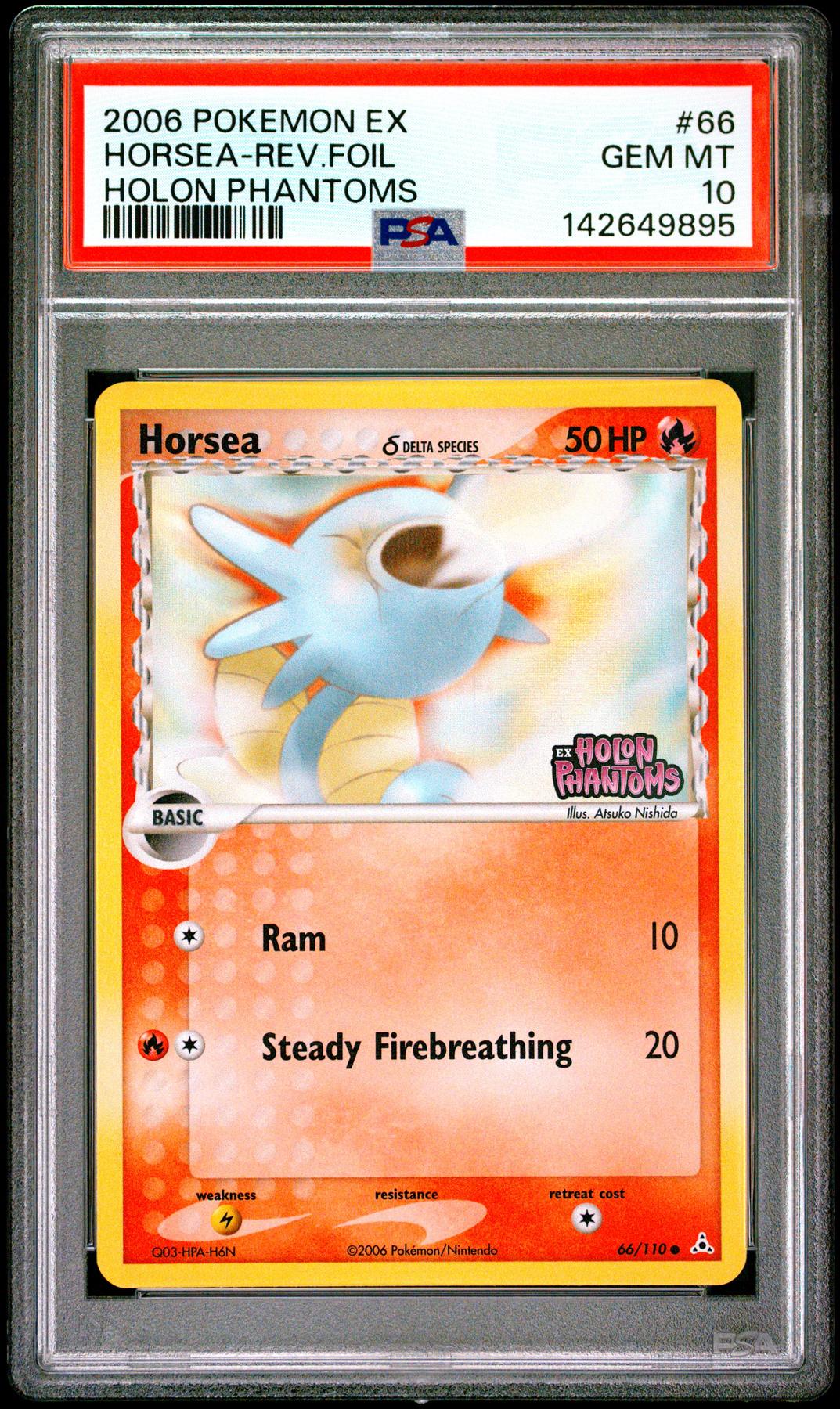 2006 Pokemon Ex Holon Phantoms Horsea Reverse Foil #66 PSA 10