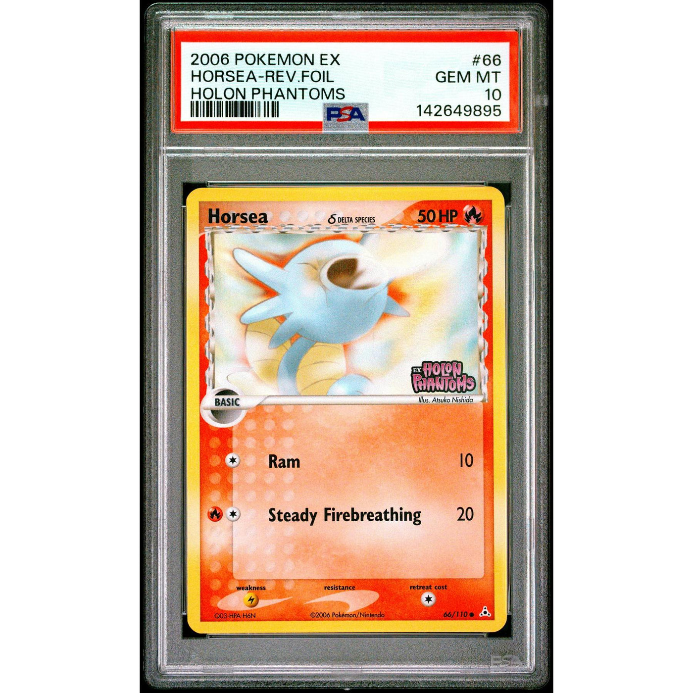 2006 Pokemon Ex Holon Phantoms Horsea Reverse Foil #66 PSA 10
