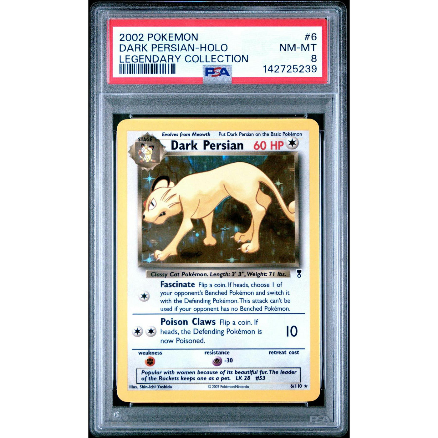Pokemon Legendary Collection Dark Persian 6/110 PSA 8