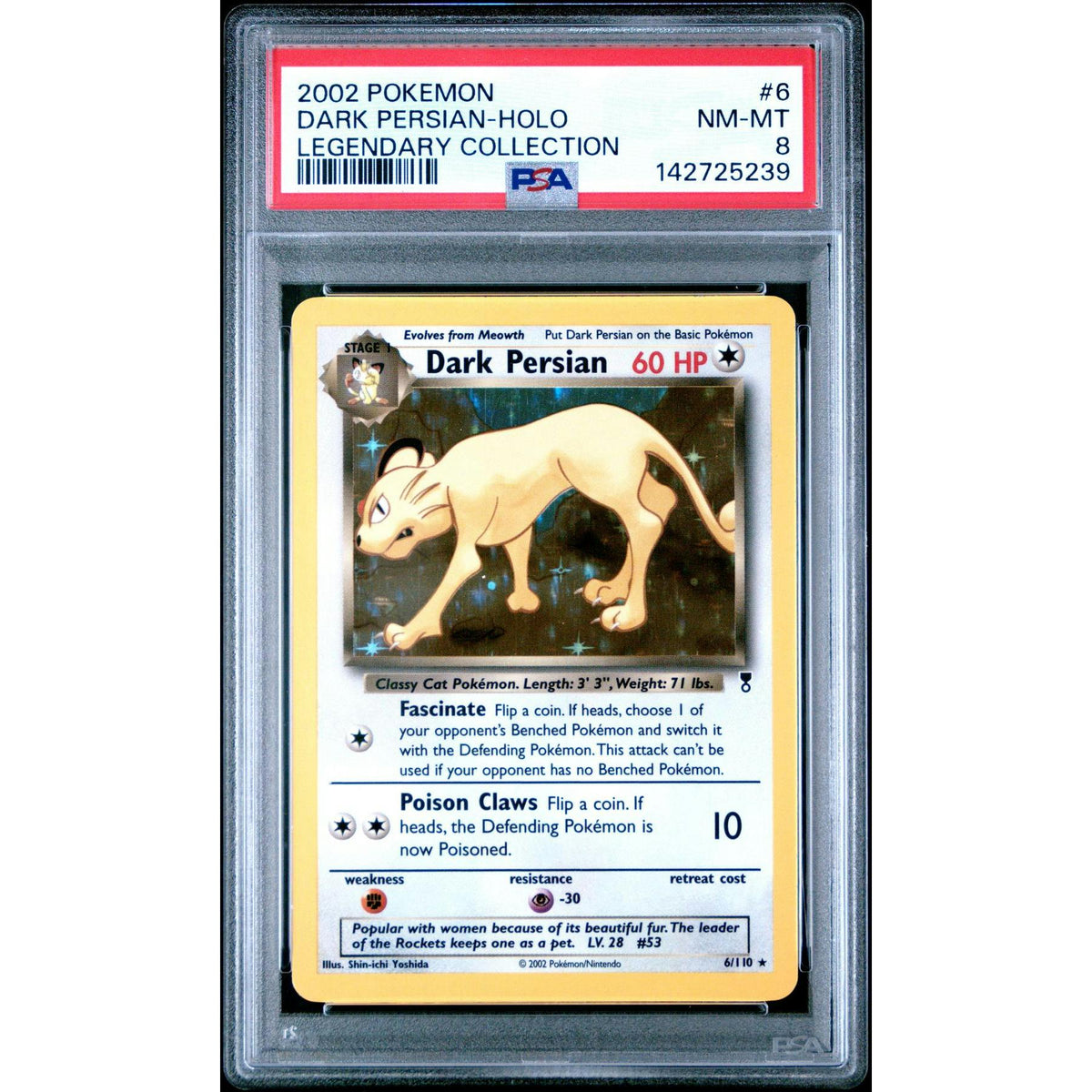 Pokemon Legendary Collection Dark Persian 6/110 PSA 8