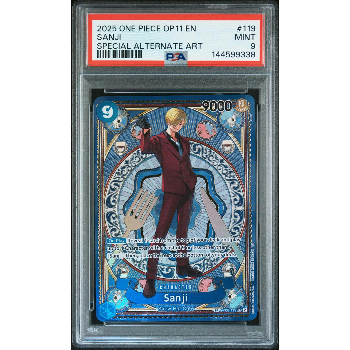 2025 One Piece A Fist of Divine Speed Sanji Special Alternate Art #119 PSA 9