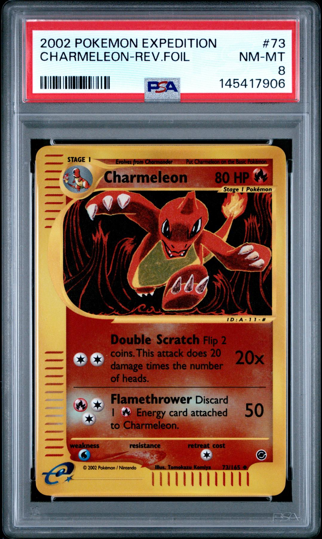 Pokemon Expedition Reverse Holo Foil Charmeleon 73/165 PSA 8