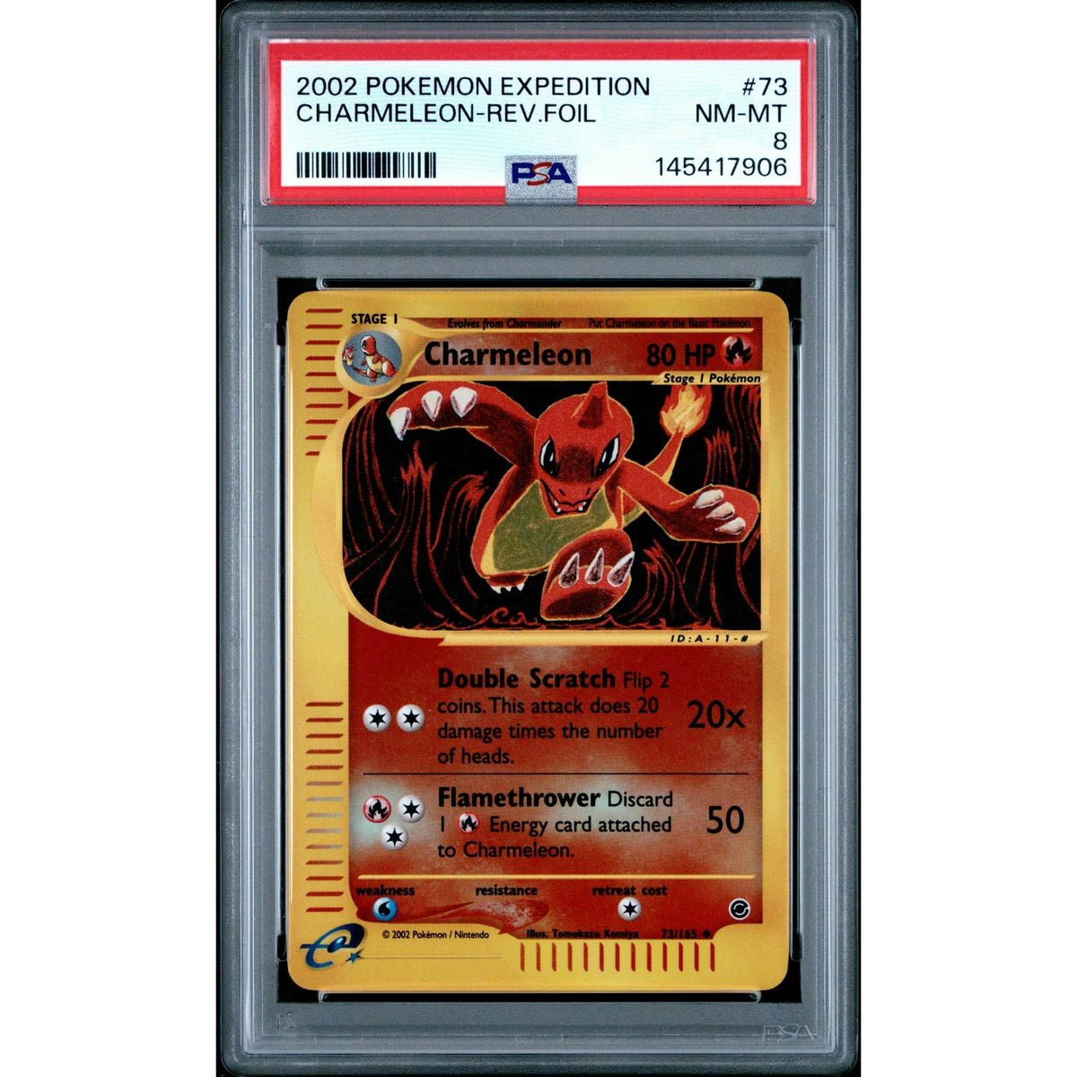 Pokemon Expedition Reverse Holo Foil Charmeleon 73/165 PSA 8