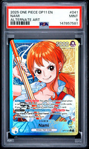 2025 One Piece A Fist of Divine Speed Nami Alternate Art #041 PSA 9