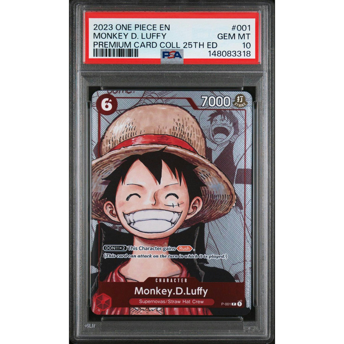 2023 One Piece Premium Collection Monkey D. Luffy 25th Edition #001 PSA 10