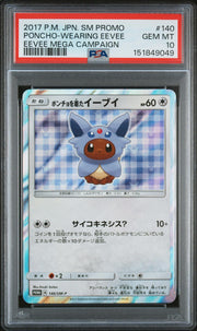 2017 Pokemon Jpn Poncho-Wearing Eevee Promo #140 PSA 10