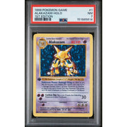 Pokemon Base Set 1st Edition Shadowless Alakazam 1/102 PSA 7 *614