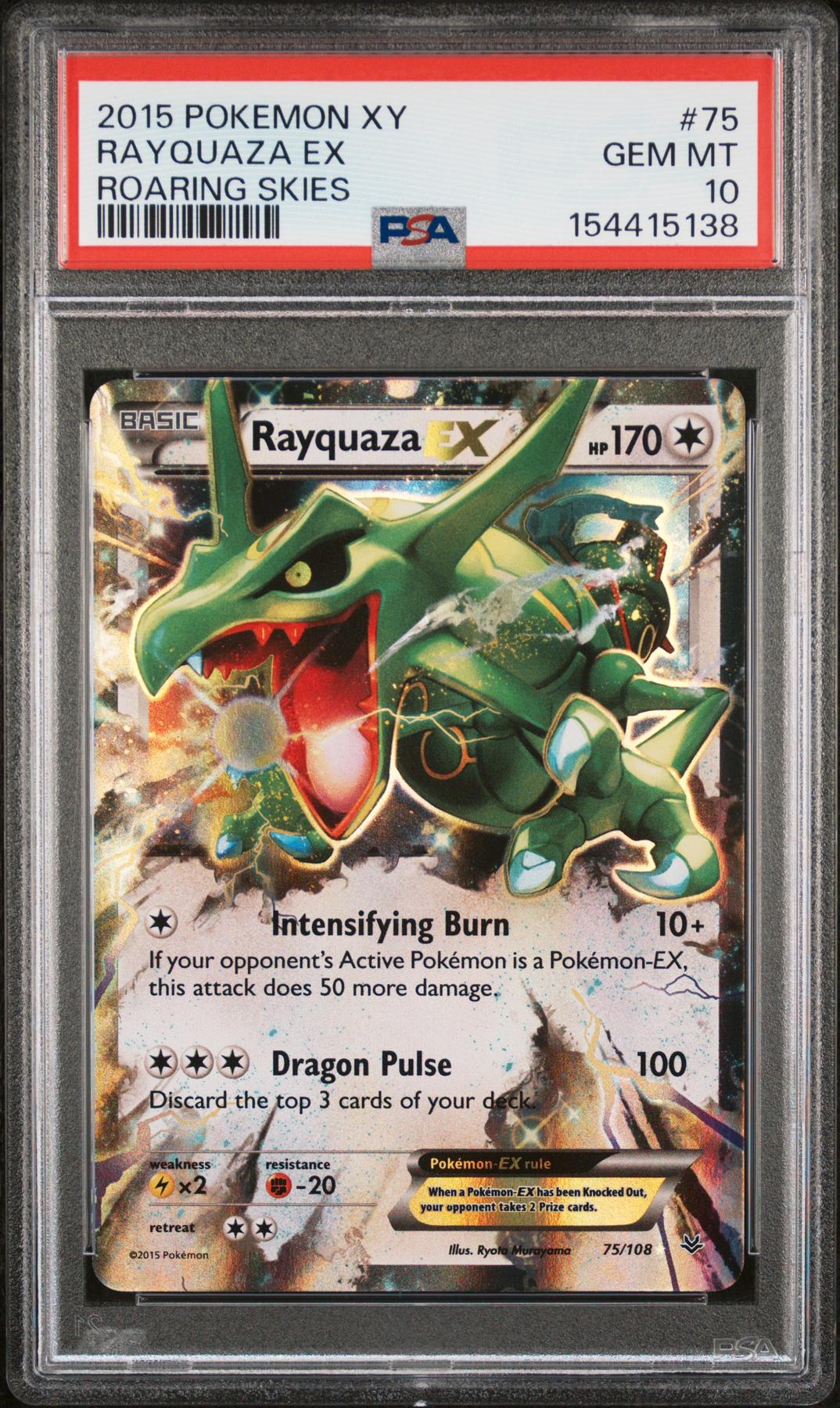 2015 Pokemon Roaring Skies Rayquaza EX #75 PSA 10