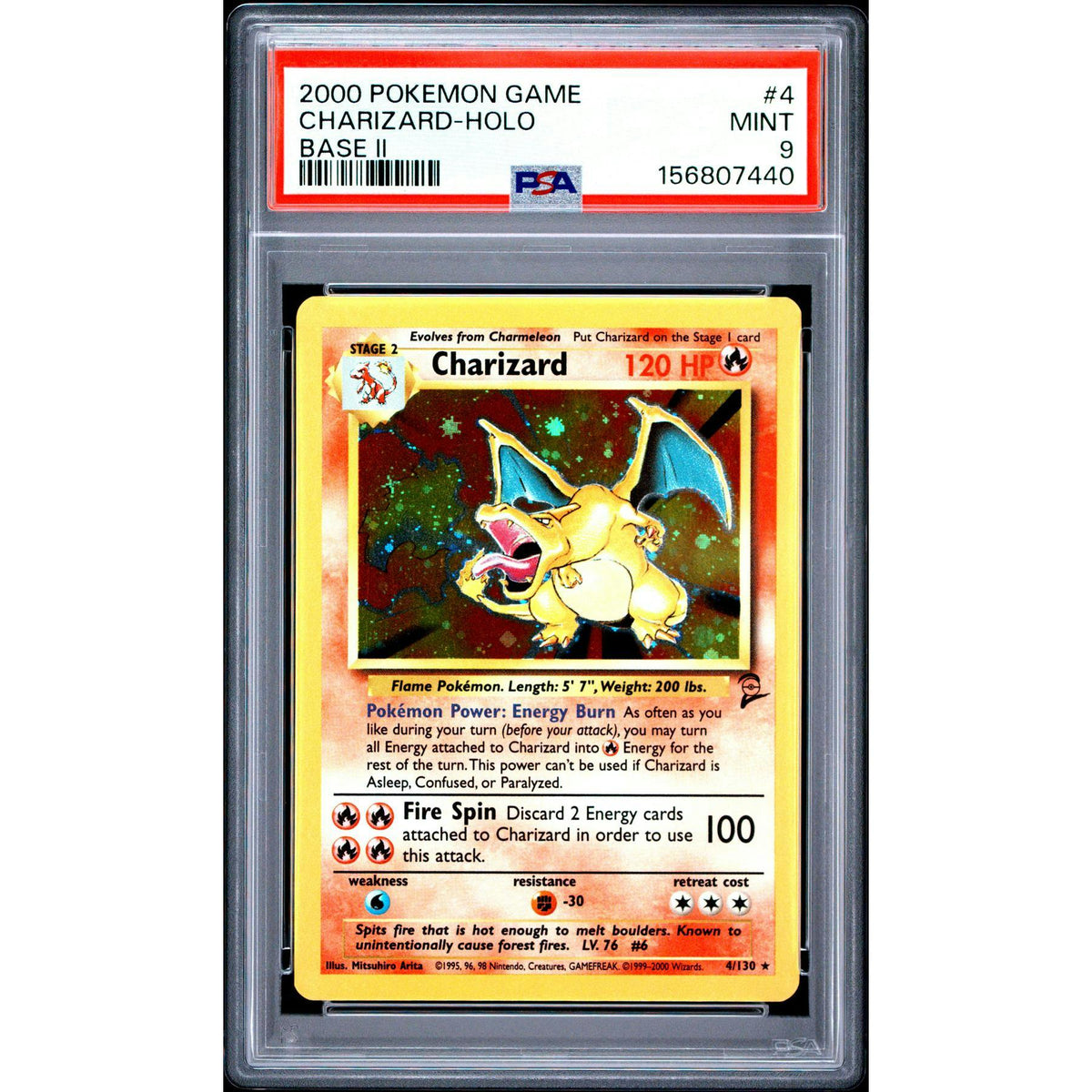 2000 Pokemon Base Set 2 Charizard Holo #4 PSA 9