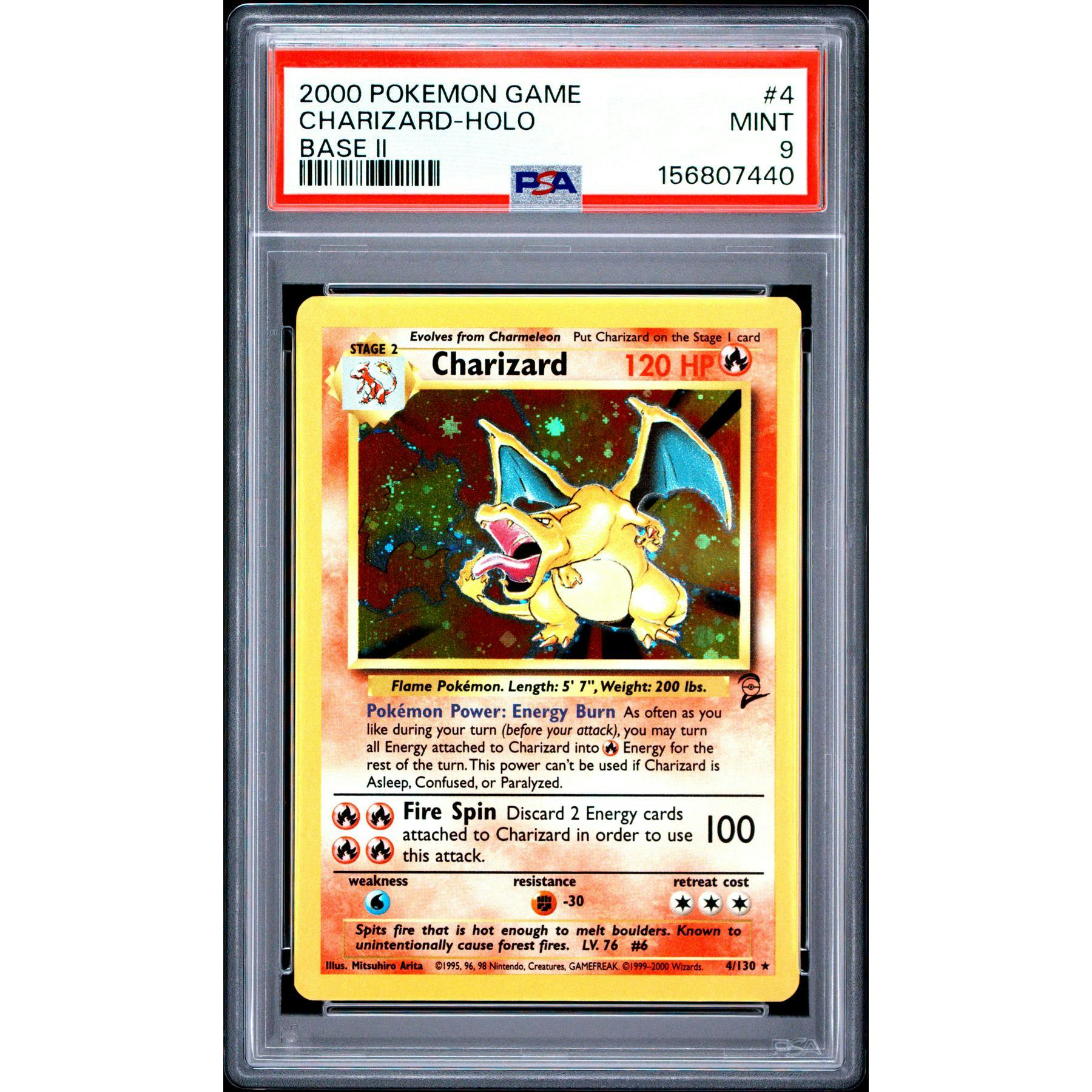 2000 Pokemon Base Set 2 Charizard Holo #4 PSA 9