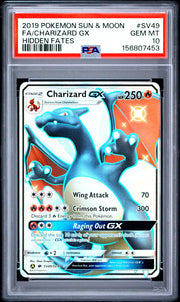 2019 Pokemon Hidden Fates Charizard GX Full Art #SV49 PSA 10