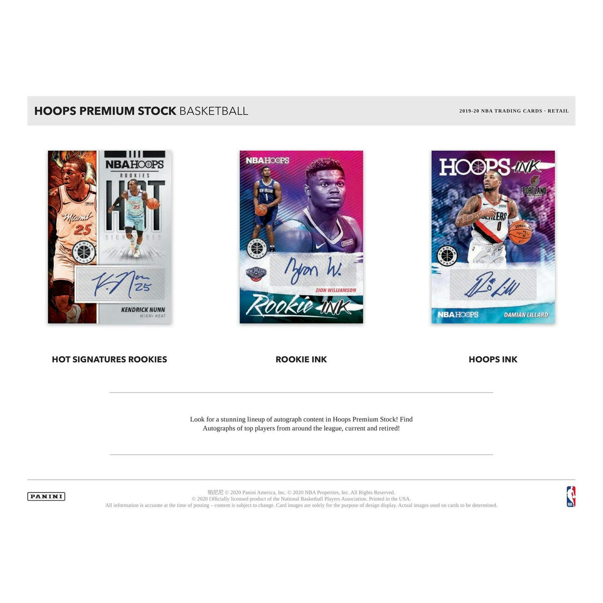2019/20 Panini Hoops Premium Stock Basketball 8-Pack Blaster Box