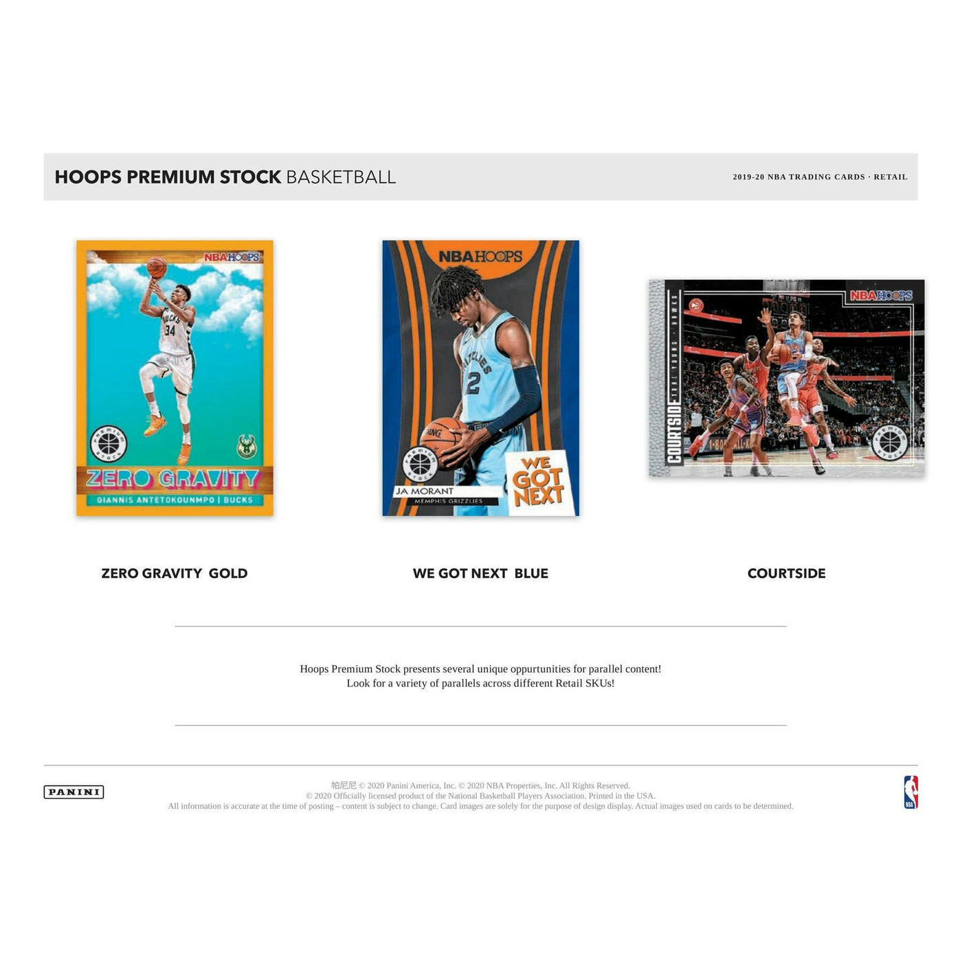 2019/20 Panini Hoops Premium Stock Basketball 8-Pack Blaster Box