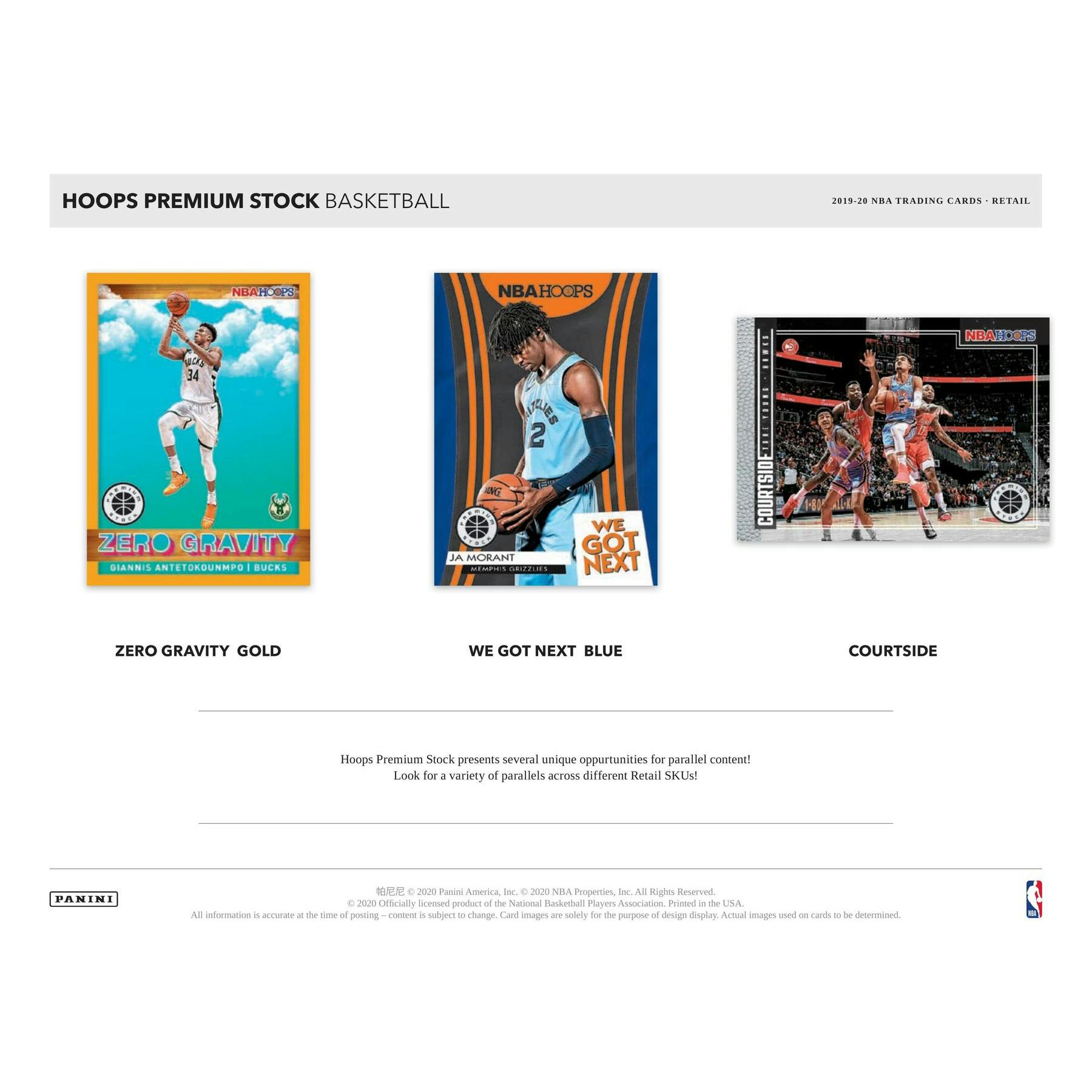 2019/20 Panini Hoops Premium Stock Basketball 8-Pack Blaster Box