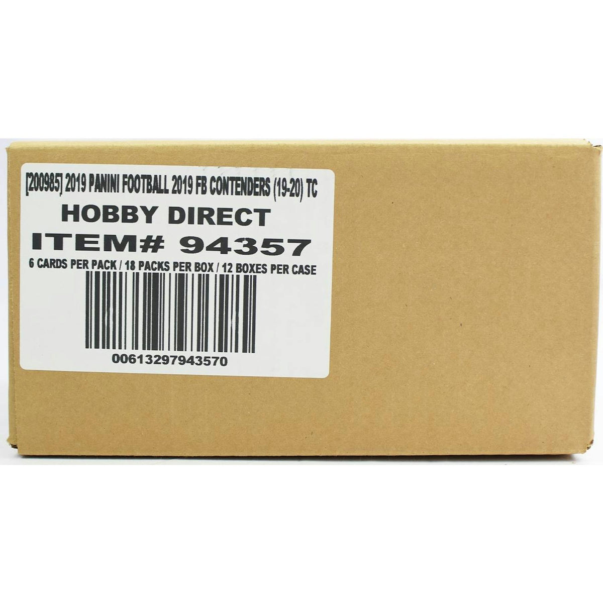 2019 Panini Contenders Football Hobby 12-Box Case