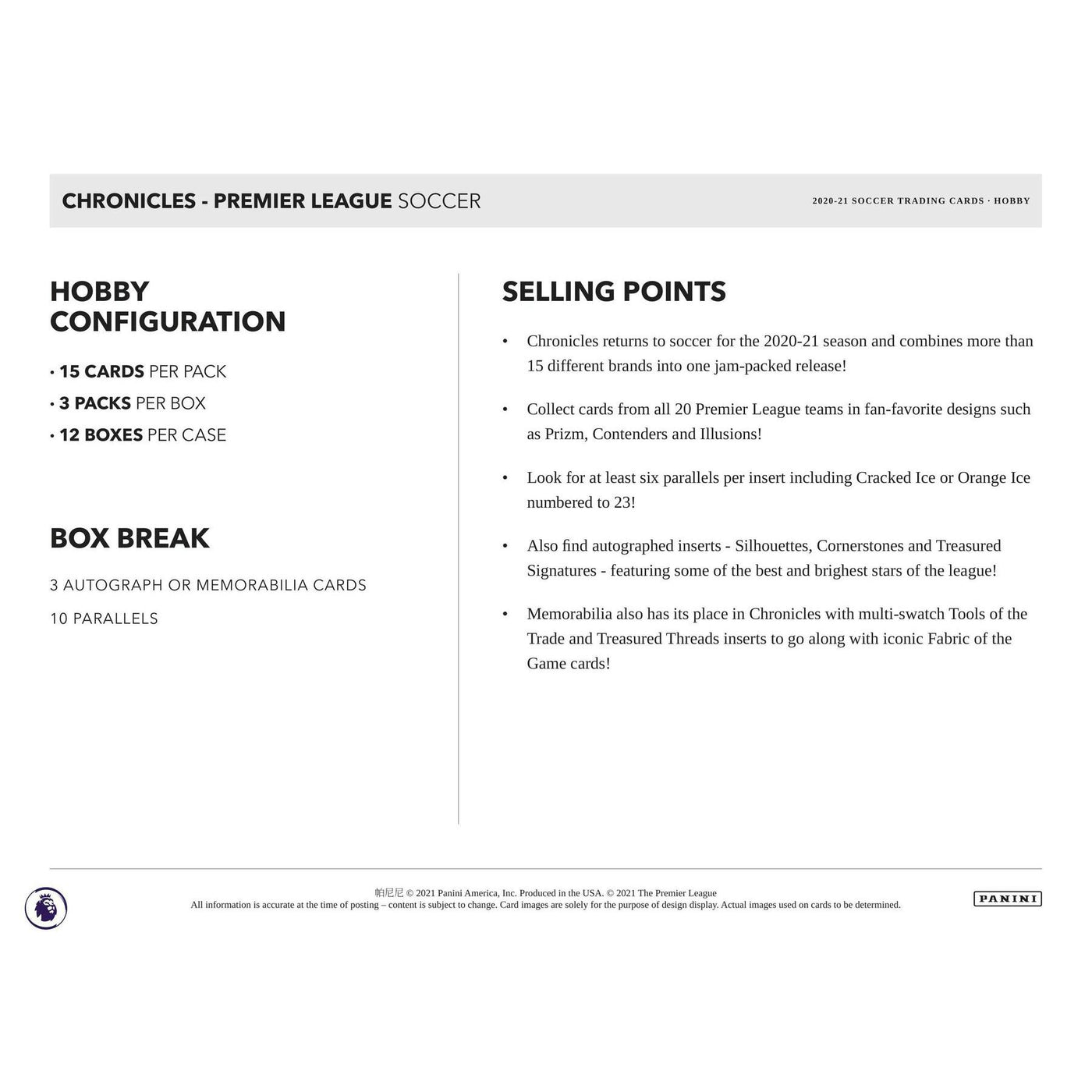 2020/21 Panini Chronicles Soccer Hobby Box