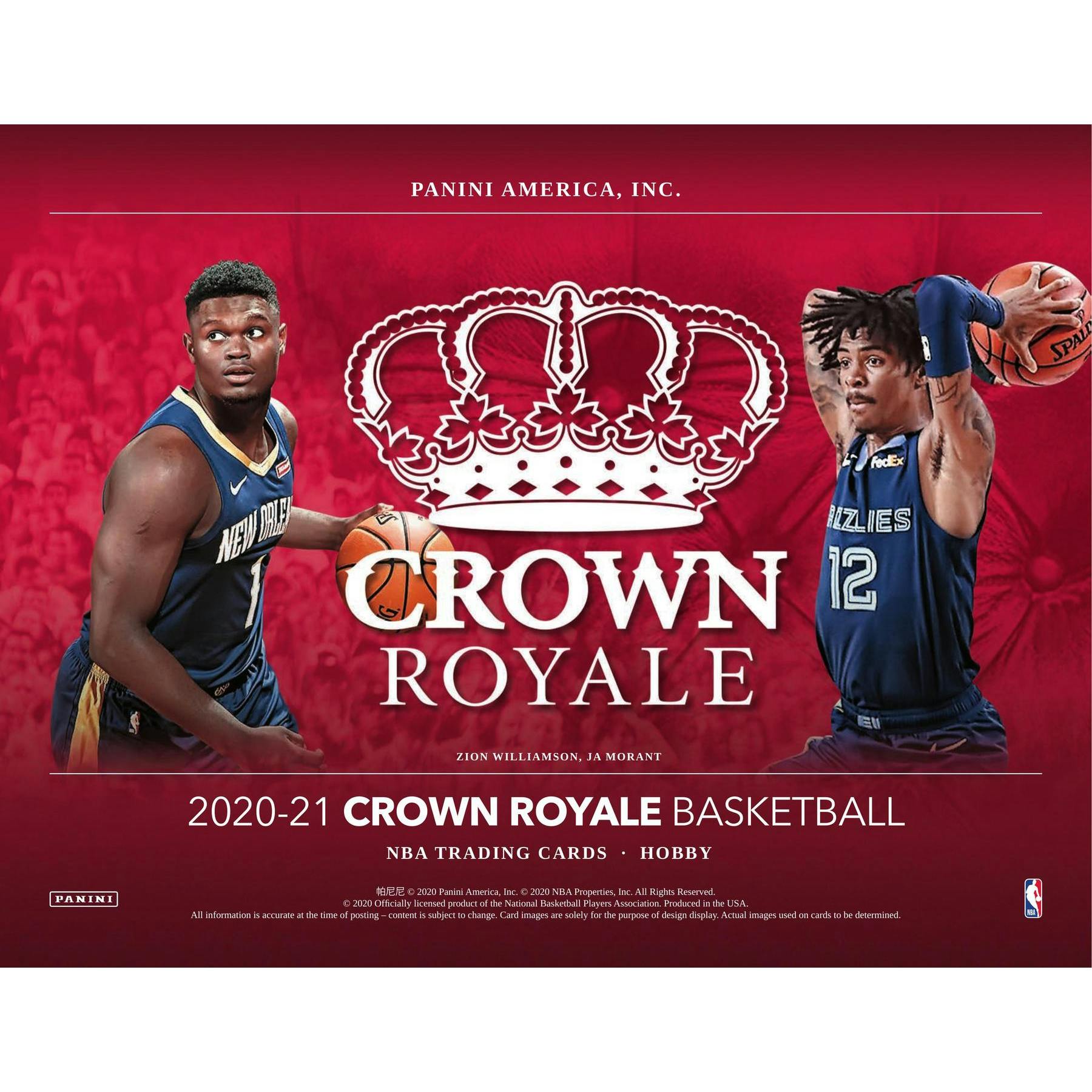 2020/21 Panini Crown Royale Basketball Hobby Box