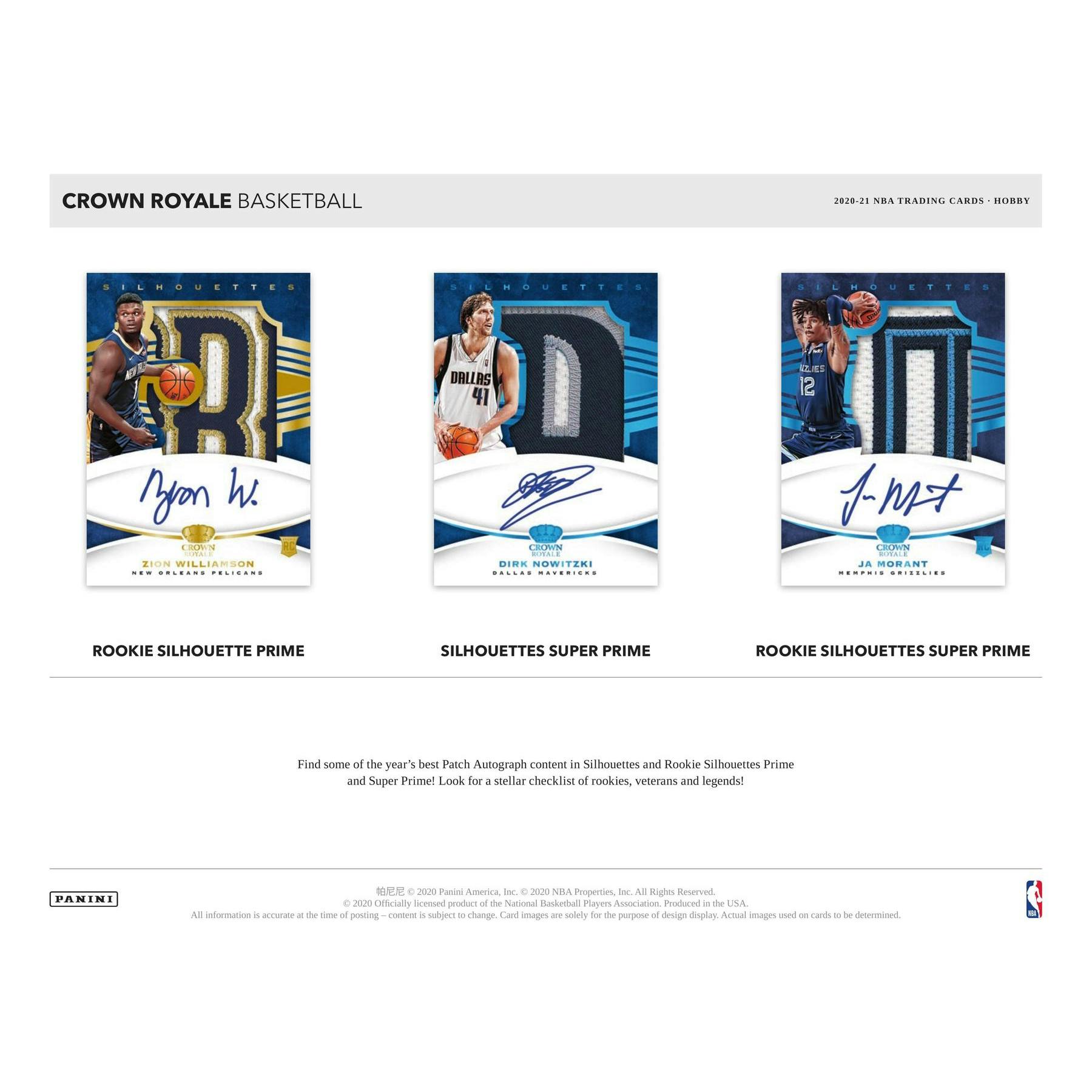 2020/21 Panini Crown Royale Basketball Hobby Box