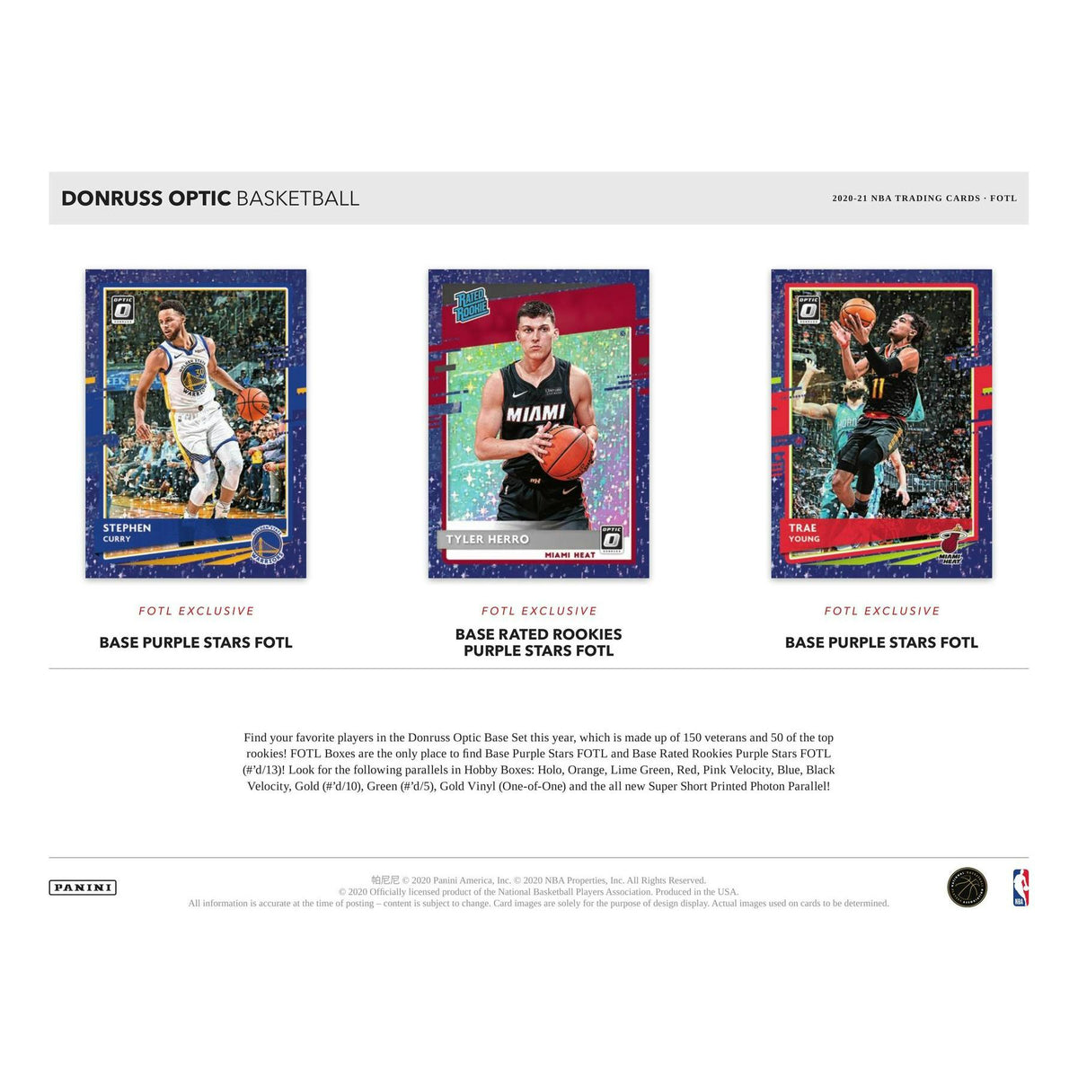 2020/21 Panini Donruss Optic Basketball 1st Off The Line FOTL Hobby Box