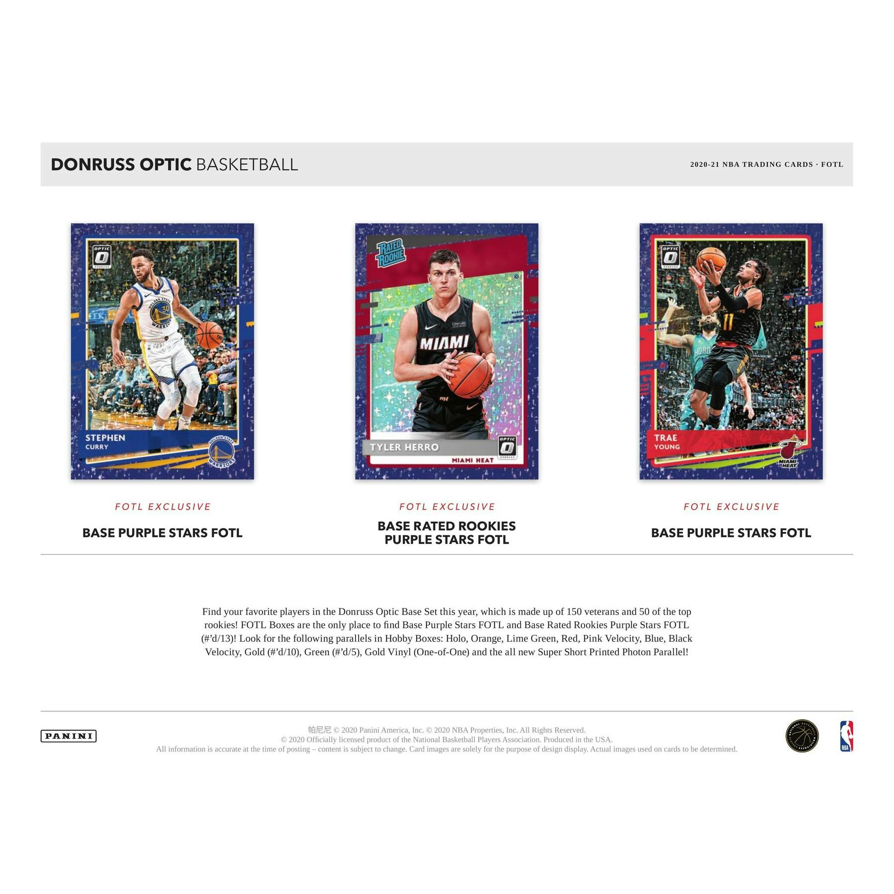 2020/21 Panini Donruss Optic Basketball 1st Off The Line FOTL Hobby Box