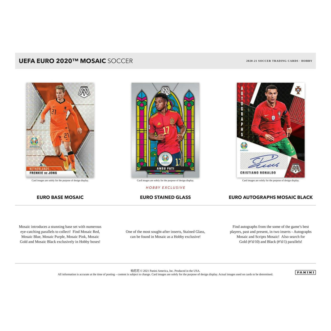 2020/21 Panini Mosaic UEFA Euro 2020 Soccer Hobby Box