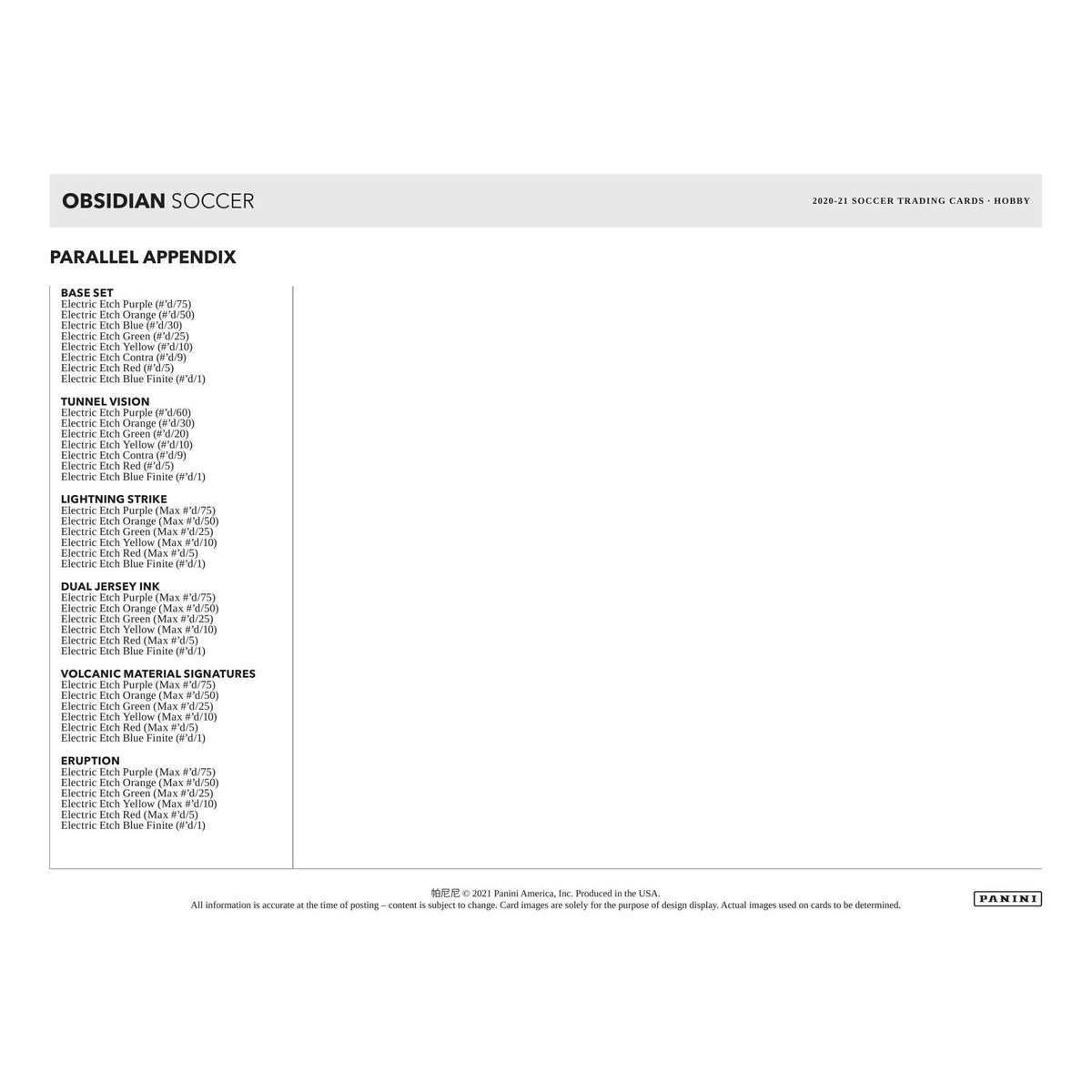 2020/21 Panini Obsidian Soccer Hobby Box