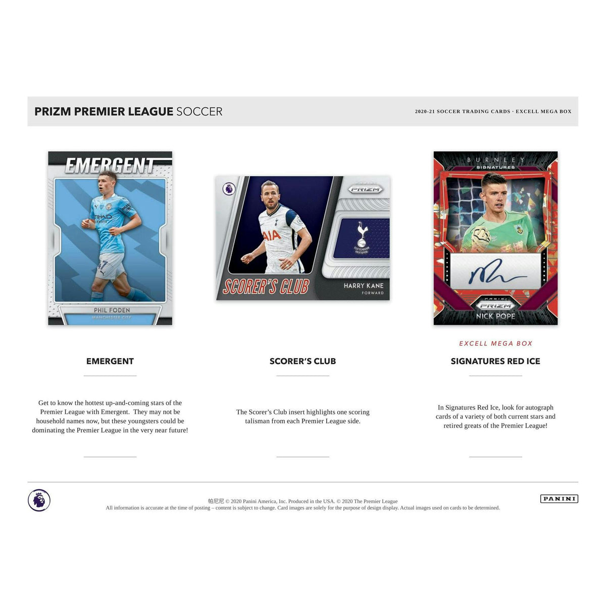2020/21 Panini Prizm Premier League EPL Soccer Mega Box (Red Ice Prizms)