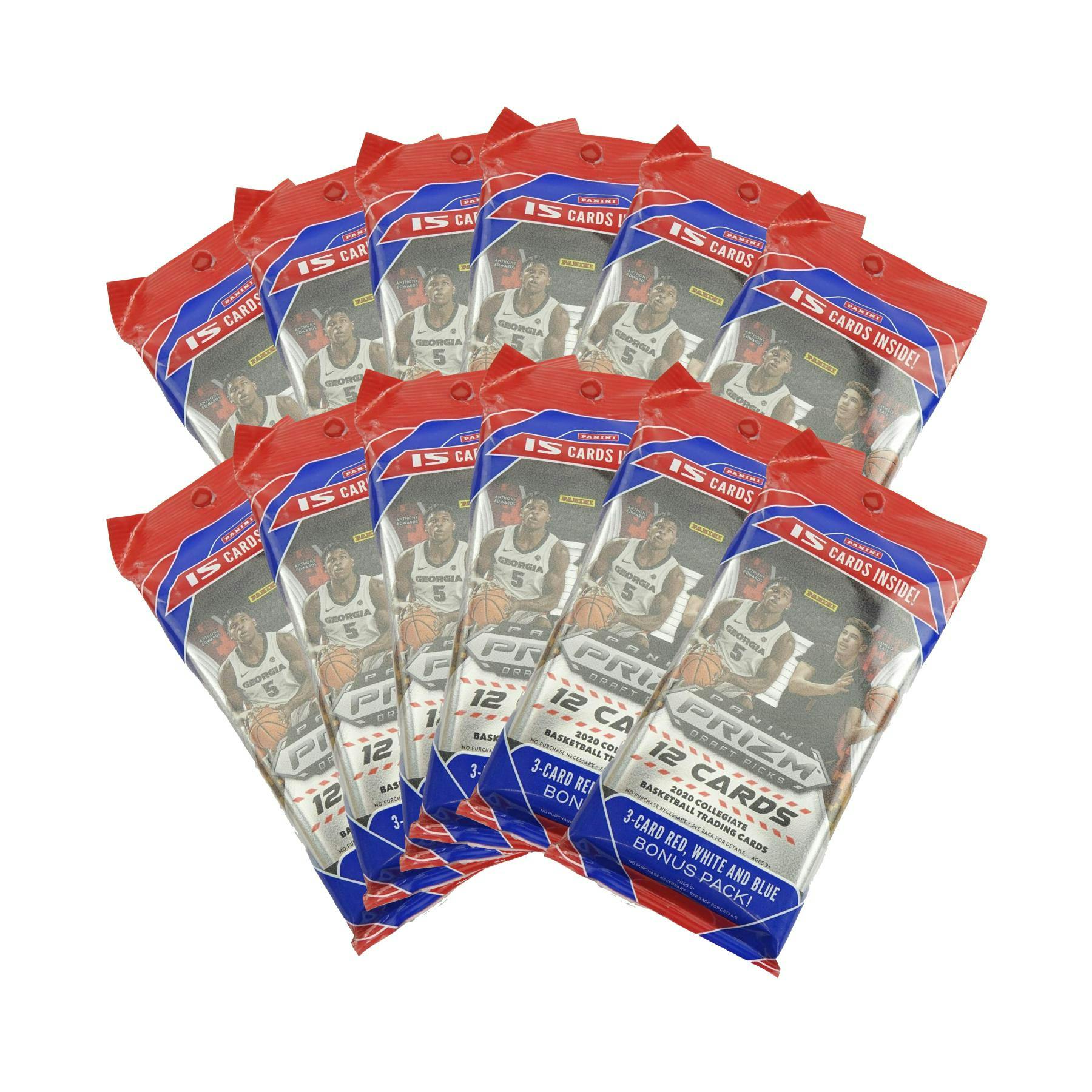 2020/21 Panini Prizm Draft Picks Basketball Cello Multi 15-Card Pack (Lot of 12) (Reed Buy)