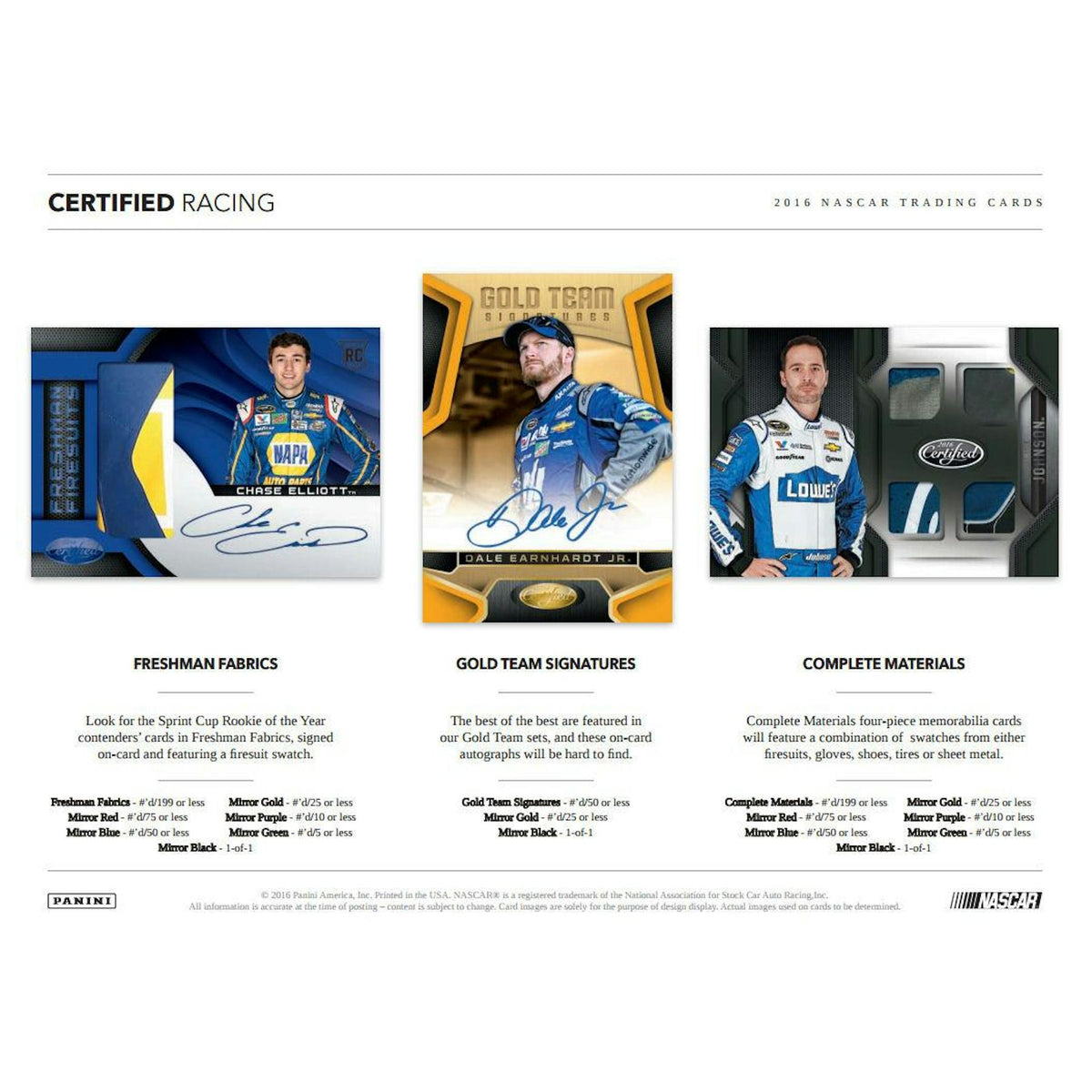 2016 Panini Certified Racing Hobby Box