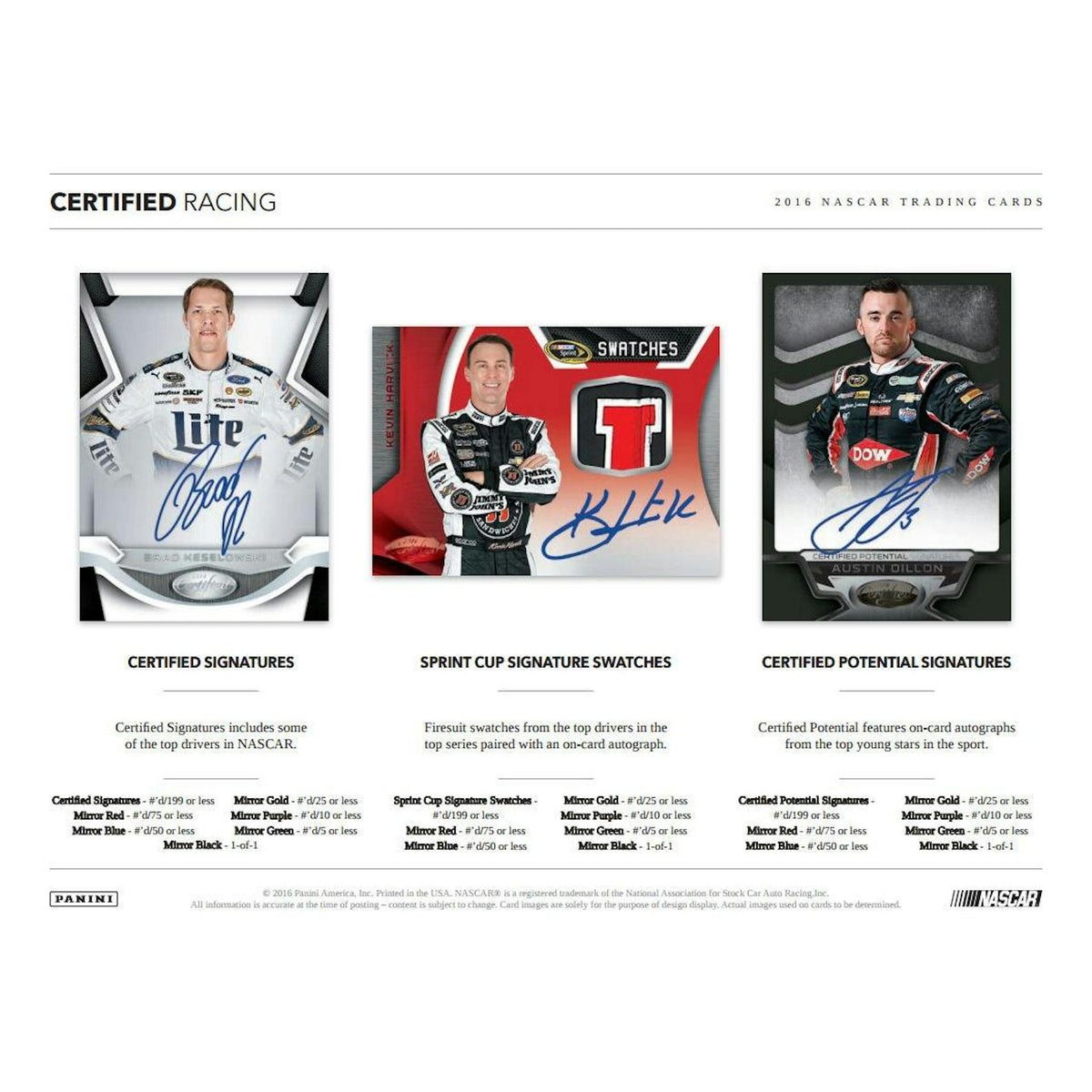 2016 Panini Certified Racing Hobby Box