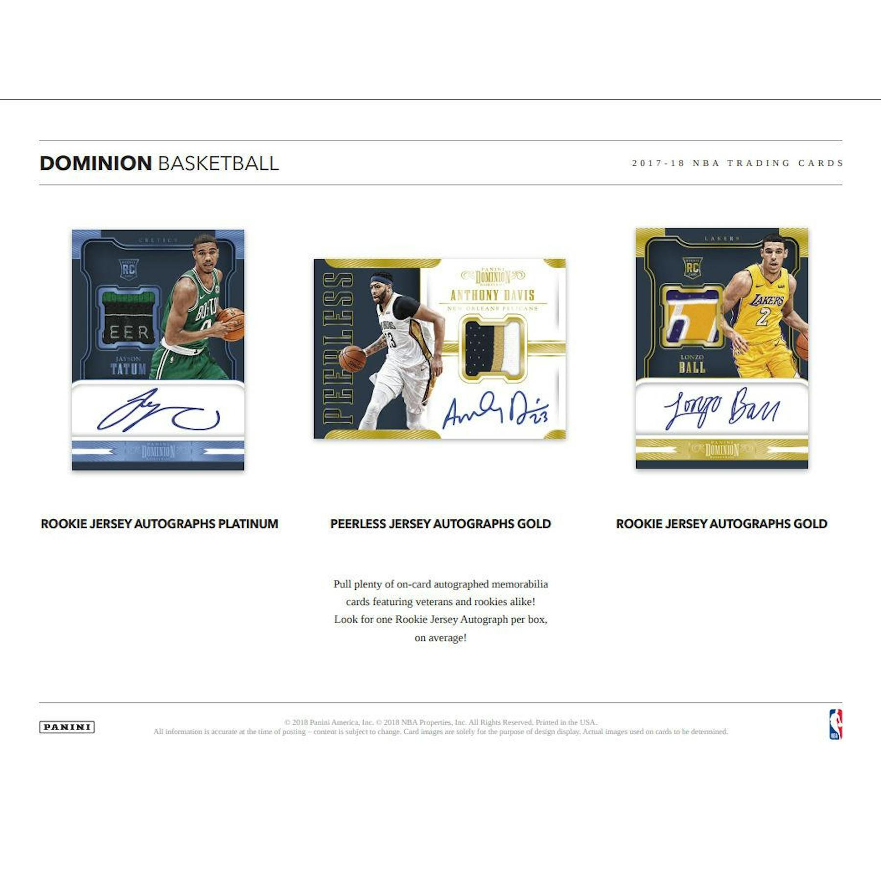 2017/18 Panini Dominion Basketball Hobby 6-Box Case