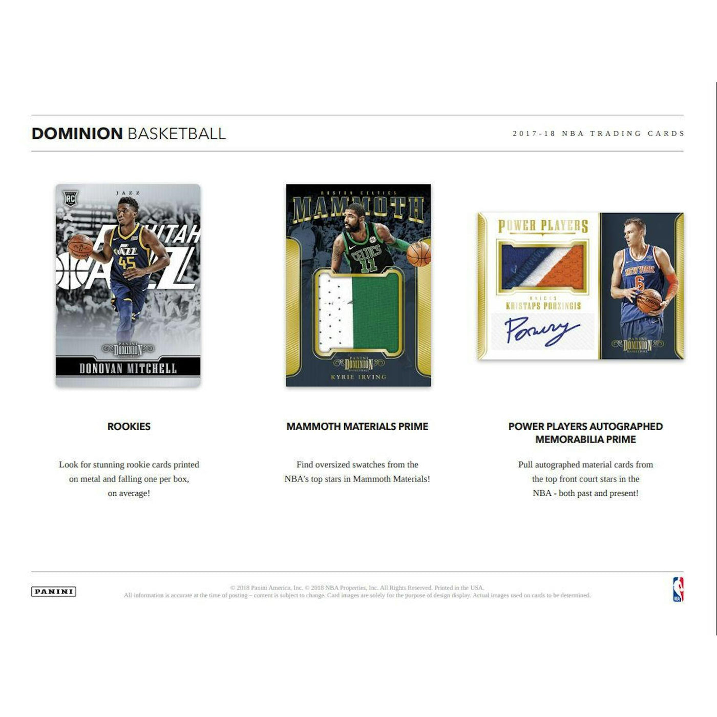 2017/18 Panini Dominion Basketball Hobby 6-Box Case