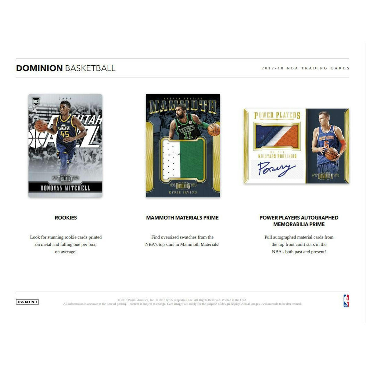 2017/18 Panini Dominion Basketball Hobby Box