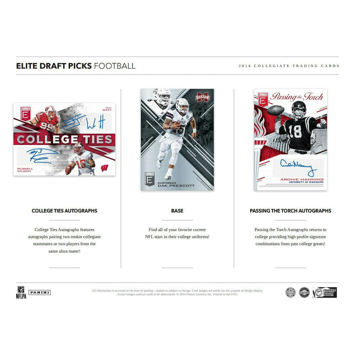 2017 Panini Elite Draft Picks Collegiate Football Hobby Box