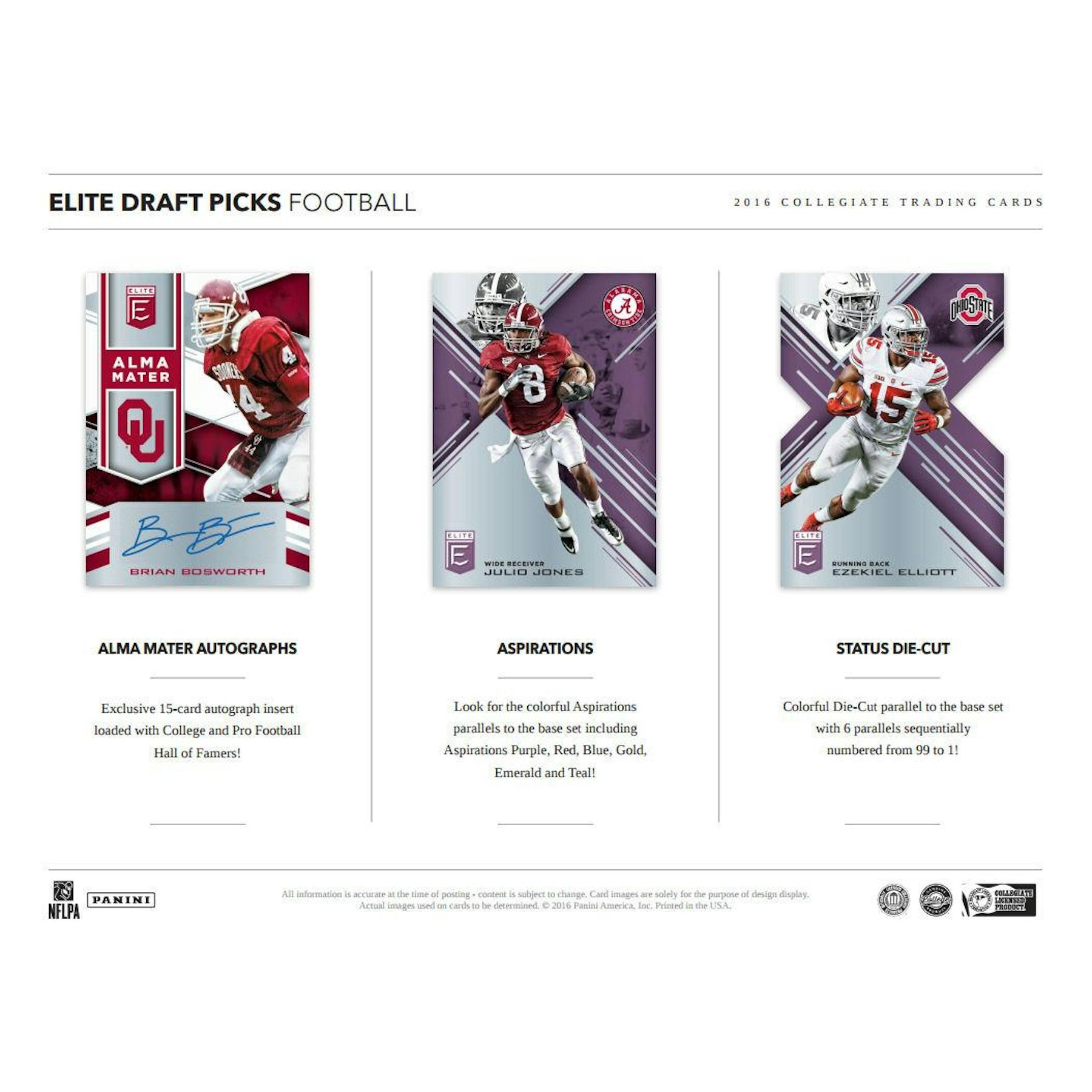 2017 Panini Elite Draft Picks Collegiate Football Hobby Box