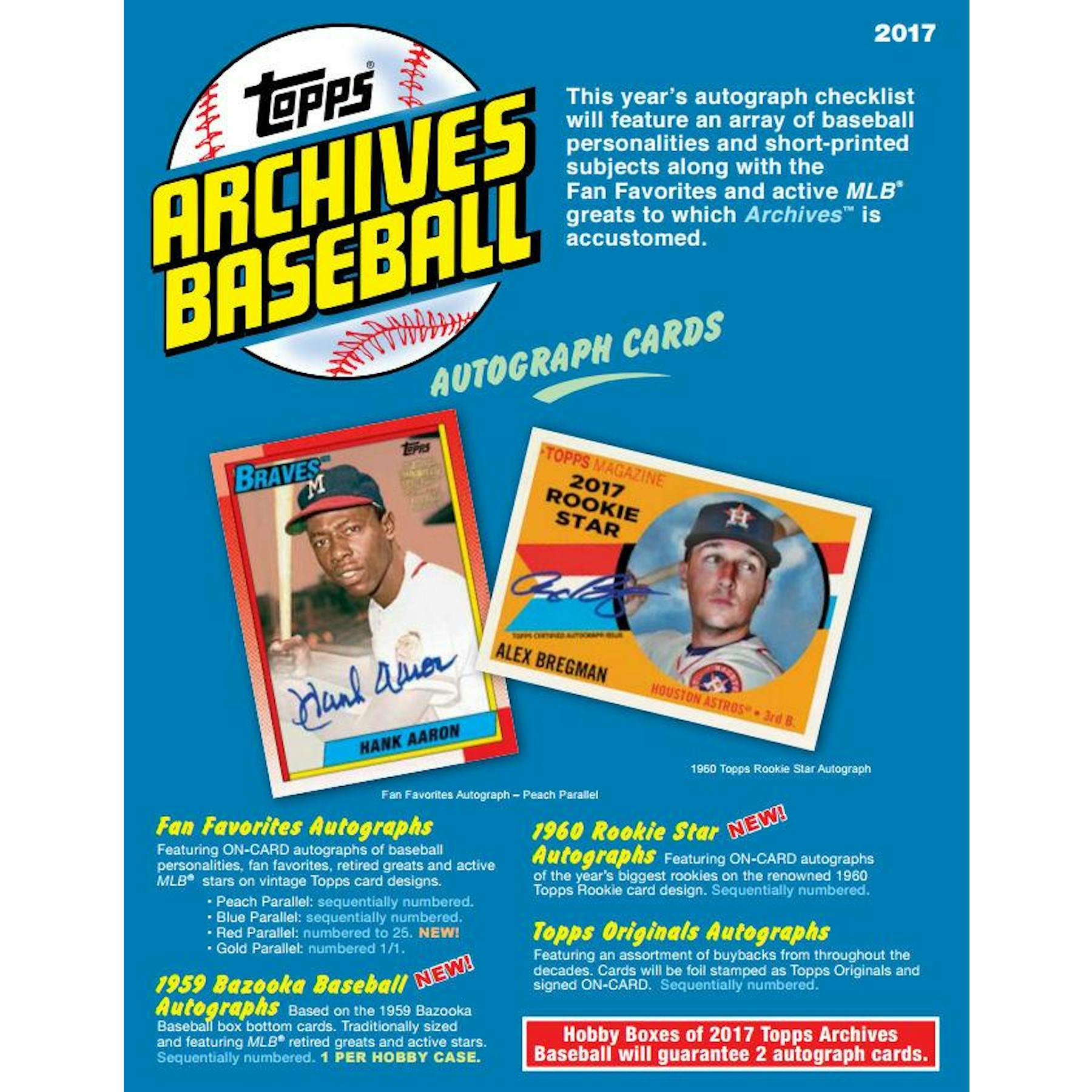 2017 Topps Archives Baseball Hobby Box (Reed Buy)